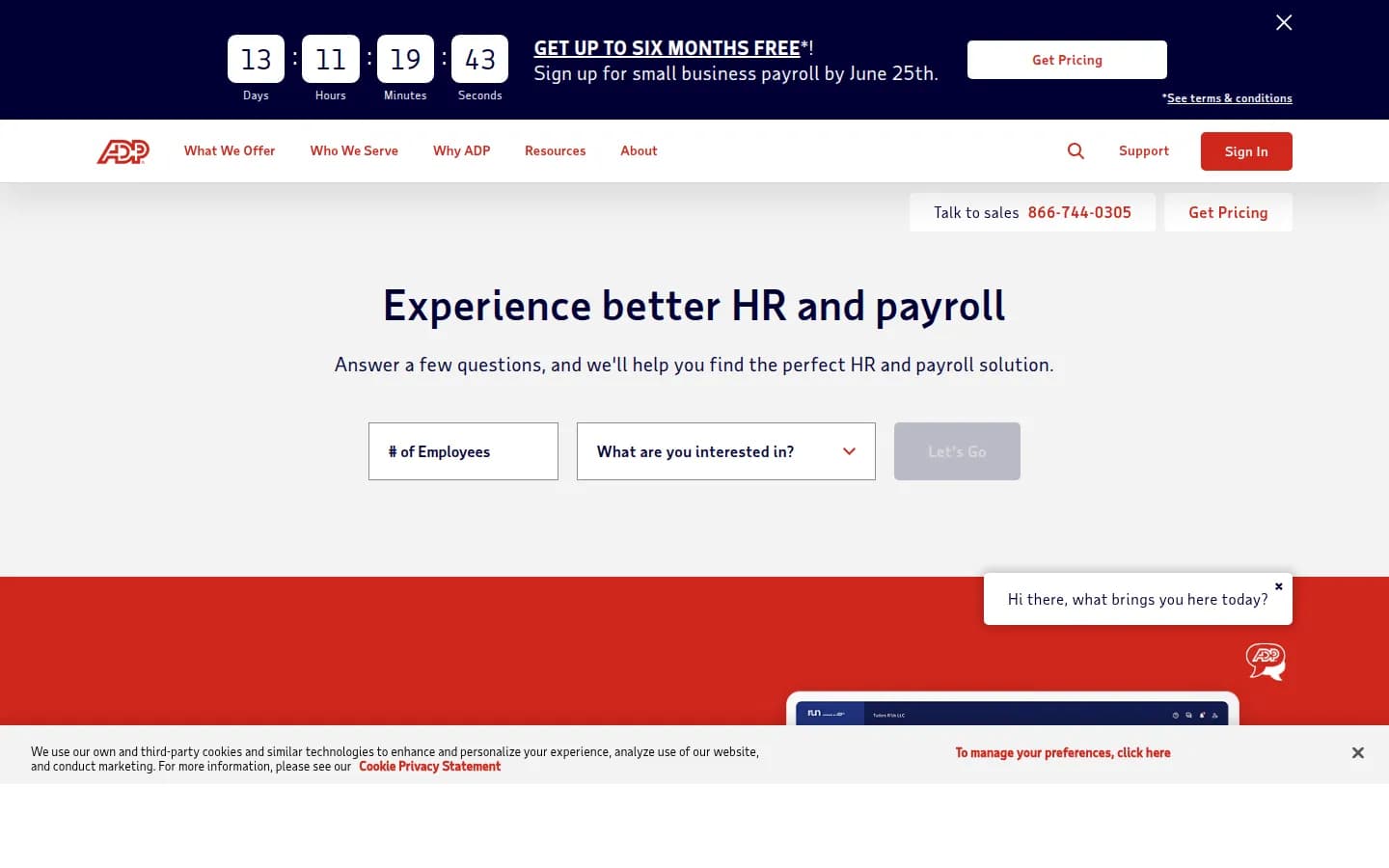 ADP website screenshot