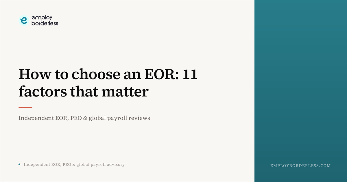 How to choose an EOR: 11 factors that matter
