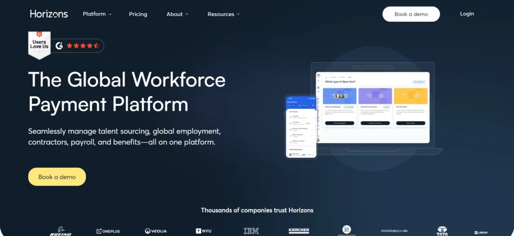 Horizons website screenshot