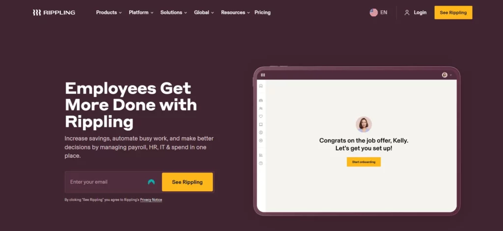 Rippling's website screenshot
