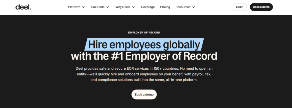 Deel's website screenshot